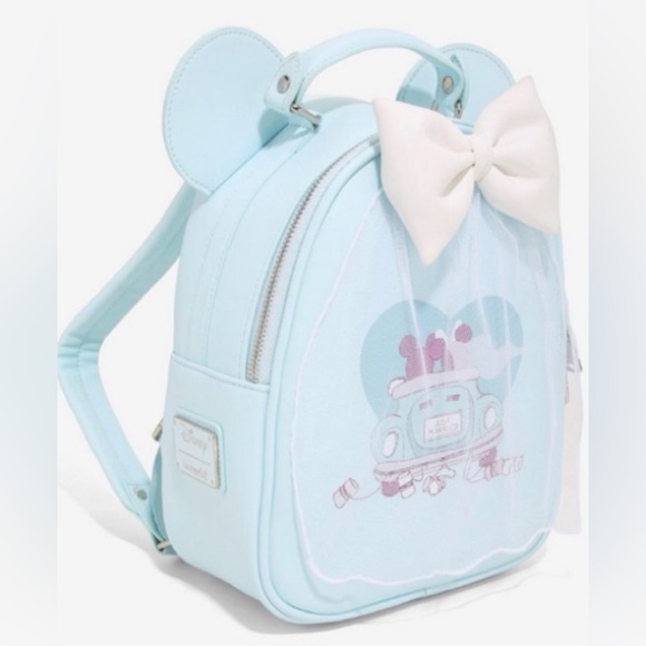 Loungefly Just Married Wedding Mini Backpack Mickey Minnie Mouse Bag - Picture 1 of 5